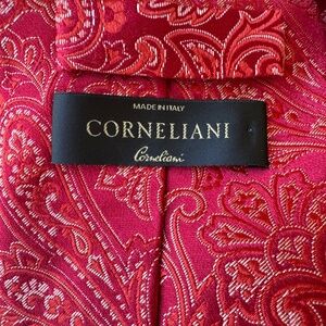 Corneliani Designer Multi Reds Paisley Tie 100% Silk